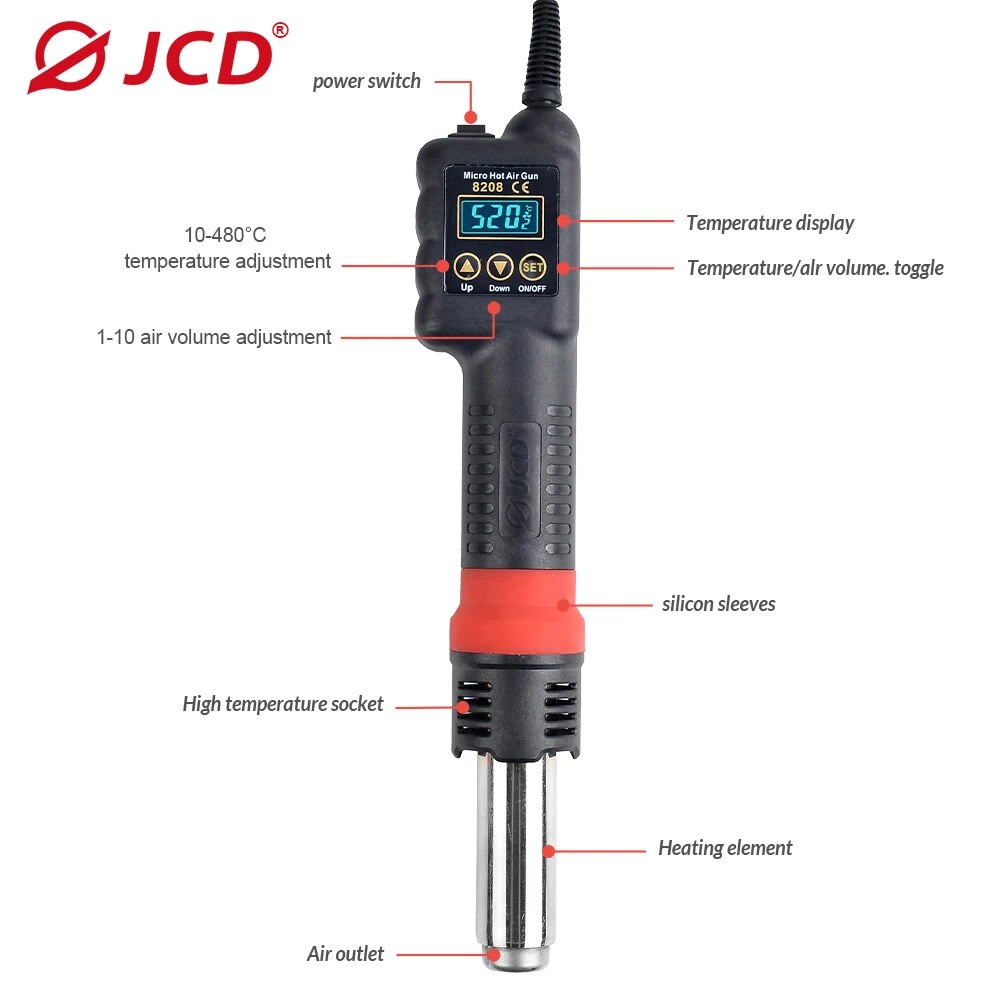 JCD Micro Hot Air Gun 8208 750 - огляд і ціна Heat Gun Small