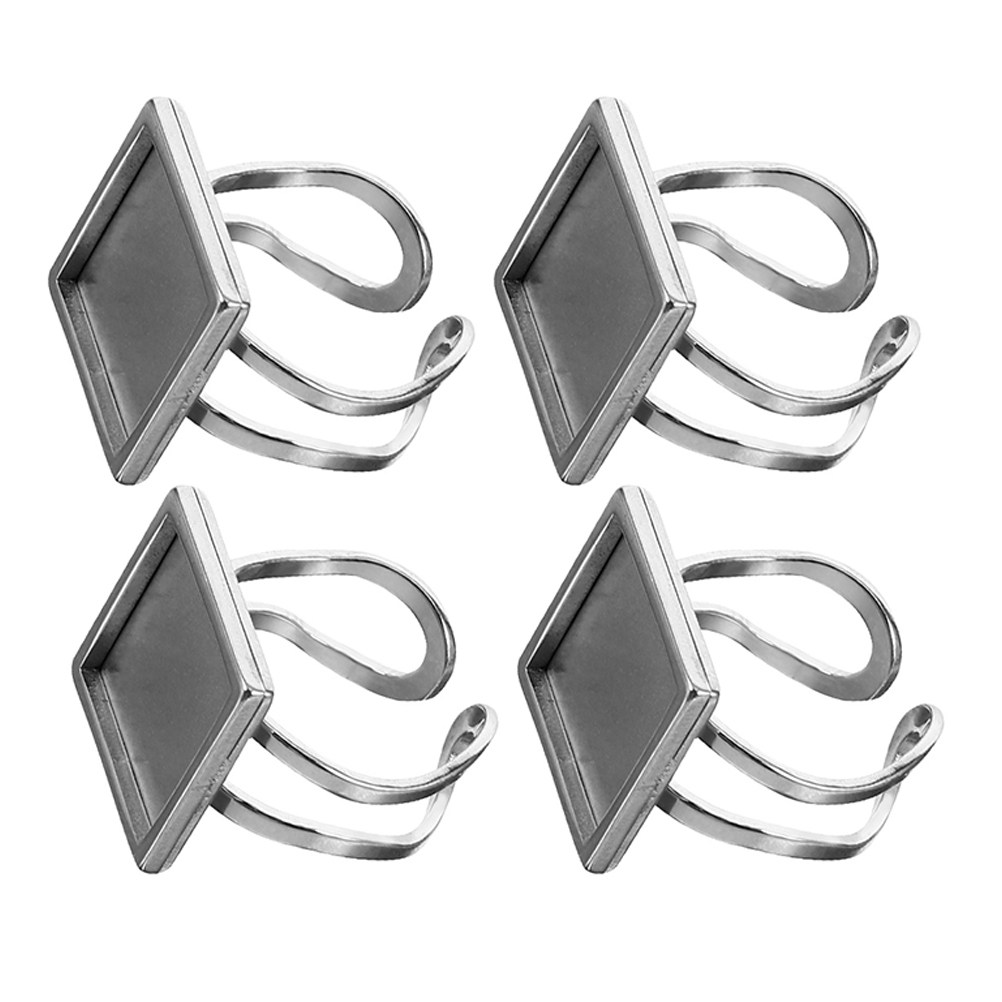 4Pcs Metal Ring Blanks Stainle - огляд і ціна Resin Crafts Diy